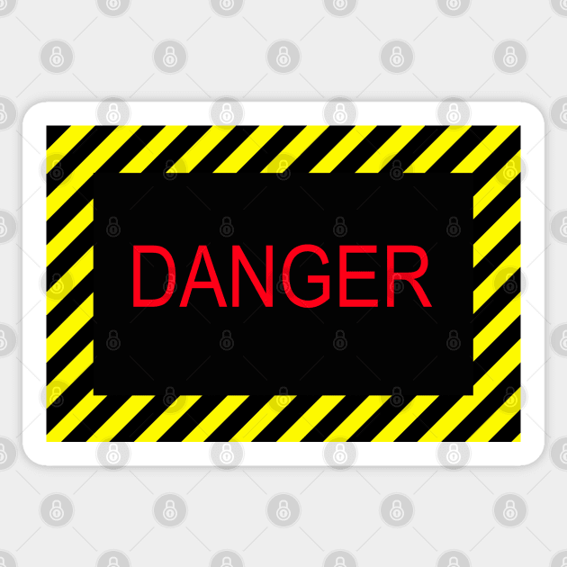 Abstract Danger sign with Yellow stripes Sticker by Russell102